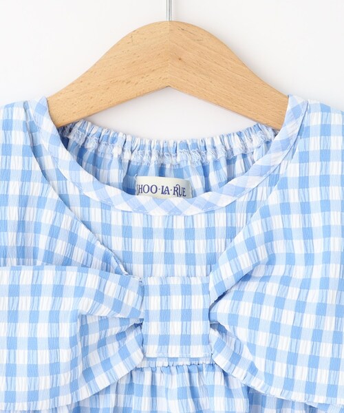 SHOO・LA・RUE（シューラルー）の「【100-150cm】着るだけでコーデが決まる ギンガムチェックセットアップ（セットアップ・キッズ・ブラック系1/ブルー系6・11/10/12/15 /13/14）」の6枚目の写真