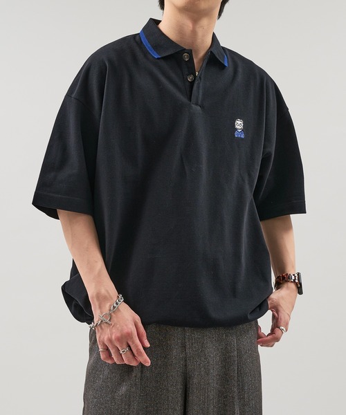 epnok（エプノック）の「OJISAN鹿の子半袖ポロシャツ（ポロシャツ・メンズ・ブラック/ブラウン/ボルドー・SMALL/MEDIUM/LARGE）」の20枚目の写真