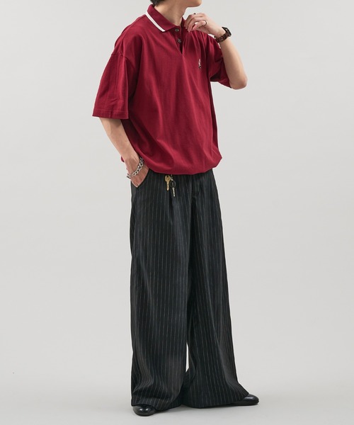 epnok（エプノック）の「OJISAN鹿の子半袖ポロシャツ（ポロシャツ・メンズ・ブラック/ブラウン/ボルドー・SMALL/MEDIUM/LARGE）」の6枚目の写真