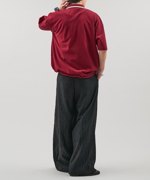 epnok（エプノック）の「OJISAN鹿の子半袖ポロシャツ（ポロシャツ・メンズ・ブラック/ブラウン/ボルドー・SMALL/MEDIUM/LARGE）」の7枚目の写真