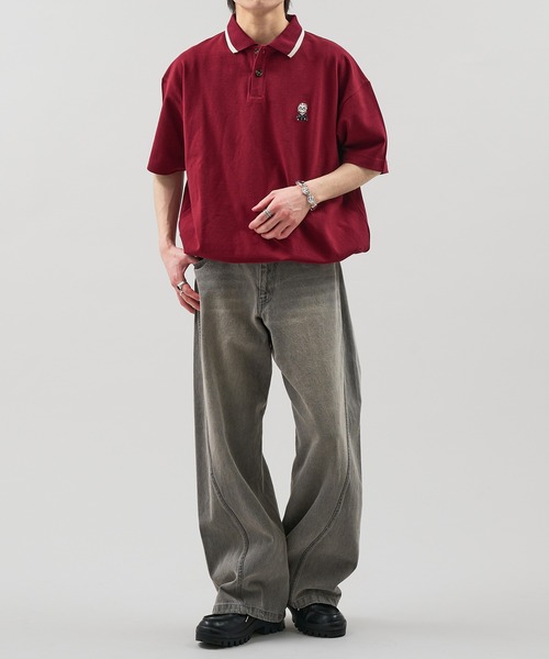 epnok（エプノック）の「OJISAN鹿の子半袖ポロシャツ（ポロシャツ・メンズ・ブラック/ブラウン/ボルドー・SMALL/MEDIUM/LARGE）」の15枚目の写真