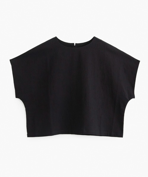 COSMIC WONDER（コズミックワンダー）の「Cotton flax poplin folk top（Tシャツ/カットソー・レディース・ブラック/ライトグレー・SMALL）」の4枚目の写真
