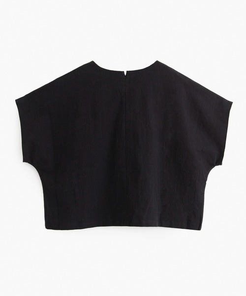 COSMIC WONDER（コズミックワンダー）の「Cotton flax poplin folk top（Tシャツ/カットソー・レディース・ブラック/ライトグレー・SMALL）」の6枚目の写真