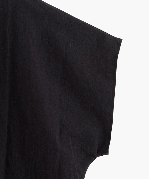 COSMIC WONDER（コズミックワンダー）の「Cotton flax poplin folk top（Tシャツ/カットソー・レディース・ブラック/ライトグレー・SMALL）」の8枚目の写真