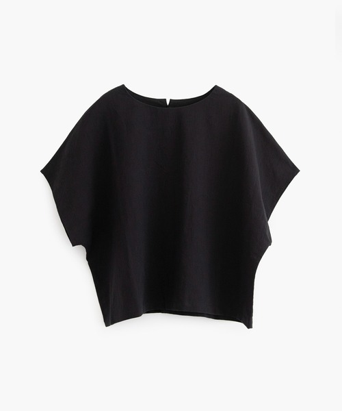 COSMIC WONDER（コズミックワンダー）の「Cotton flax poplin folk top（Tシャツ/カットソー・レディース・ブラック/ライトグレー・SMALL）」の3枚目の写真