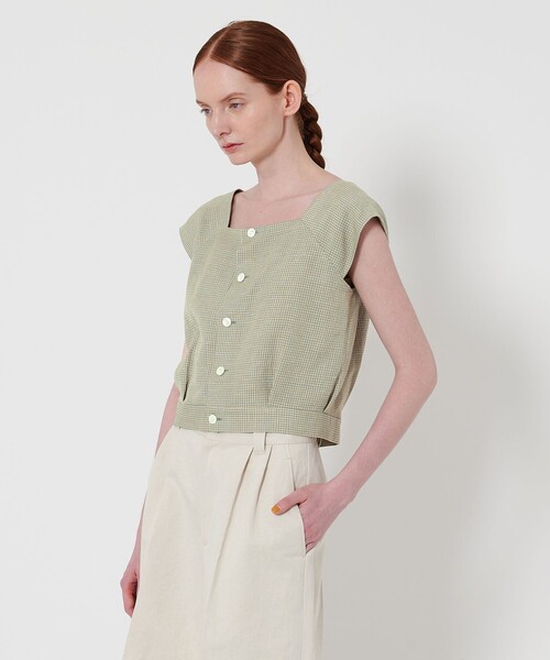 Steven Alan(スティーブンアラン)の「<Steven Alan>チェック ブラウス(シャツ/ブラウス・レディース・ケリーグリーン/パープル・FREE)」の5枚目の写真