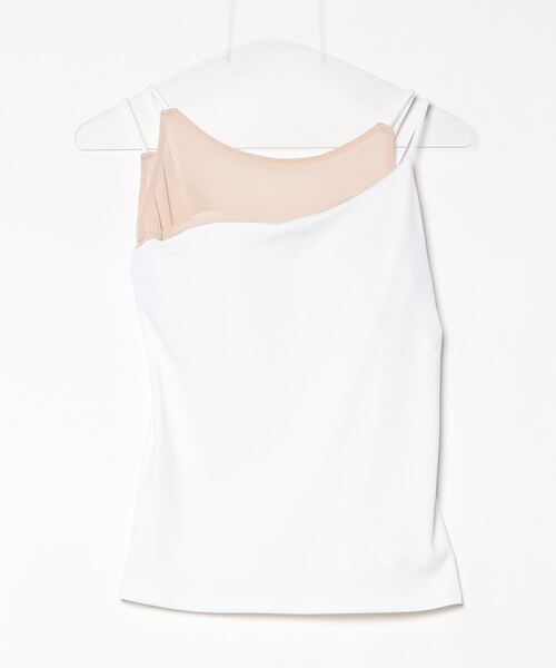 FUNALIVE（ファンアライブ）の「カップ付きシアーレイヤードキャミソール（キャミソール・レディース・ブラック/チャコール/オフホワイト・M）」の19枚目の写真