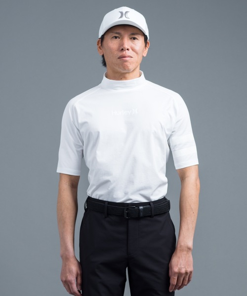 Hurley (ハーレー)の「【Hurley/ハーレー】モックネックシャツ 吸汗速乾性 ゴルフ UPF50+ ファントム PHANTOM ICON BP SS MOCK おしゃれなギフトに最適!(シャツ/ブラウス・メンズ・ホワイト/ベージュ/ネイビー/ブラック・SMALL/MEDIUM/LARGE/X-LARGE)」の1枚目の写真