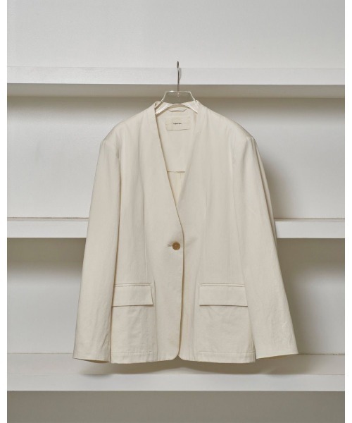 セール】TODAYFUL Collarless Cottonsatin Jacket 12510106