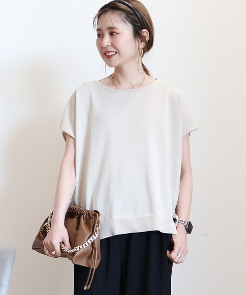 B448-72 ANNA MOLINARI フレンチスリーブ ニット 38 B448-72 ANNA MOLINARI フレンチスリーブ ニット 38（セール