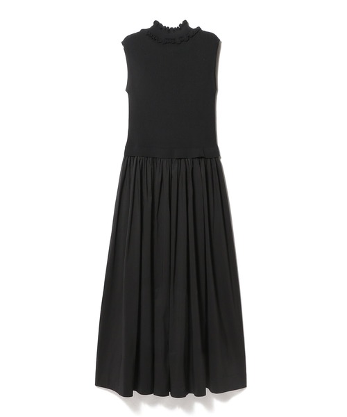 ESTNATION（エストネーション）の「ESTNATION / リブネックフリル タイプライターワンピース《EXCLUSIVE》（ワンピース・レディース・ブラック/ネイビー・FREE）」の6枚目の写真