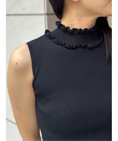 ESTNATION（エストネーション）の「ESTNATION / リブネックフリル タイプライターワンピース《EXCLUSIVE》（ワンピース・レディース・ブラック/ネイビー・FREE）」の21枚目の写真