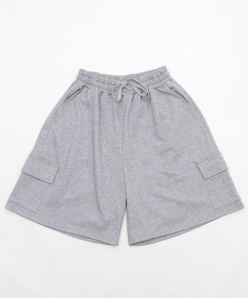 Figments（フィグメンツ）の「スウェットカーゴハーフパンツ（スウェットパンツ・レディース・杢グレー/ブラック・FREE）」の7枚目の写真