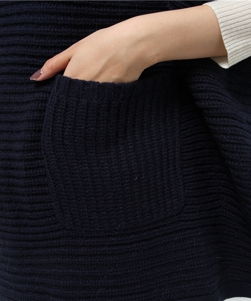 LBC(エルビーシー)の「アクリルウールバルキーポンチョ (ニット/セーター・レディース・ネイビー/ベージュ/アッシュグレー・MEDIUM)」の10枚目の写真