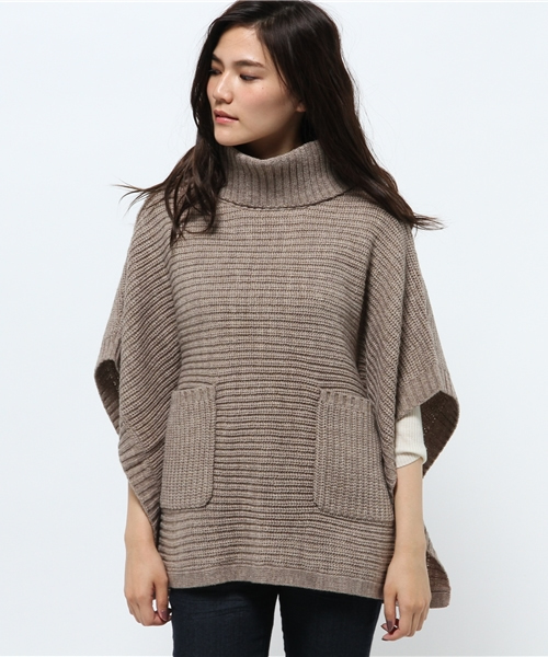 LBC(エルビーシー)の「アクリルウールバルキーポンチョ (ニット/セーター・レディース・ネイビー/ベージュ/アッシュグレー・MEDIUM)」の13枚目の写真