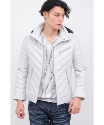 TORNADO MART（トルネードマート）の「シープレザーライダースフーディダウン（ダウンジャケット/コート）」