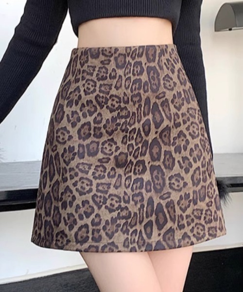 【ALAIA】ヒョウ柄ジャカードストレッチニットミニスカート ヒョウ柄スカート[品番：NHGW0005189]｜non-hedge （ノンヘッジ