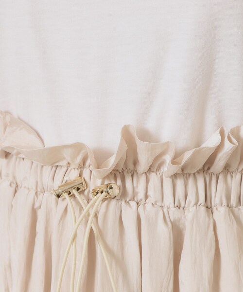 ITS'DEMO（イッツデモ）の「【ウエストゴム／洗濯機OK】異素材コンビワンピース（ワンピース・レディース・オフホワイト/ブラウン系/ブラック・00）」の18枚目の写真