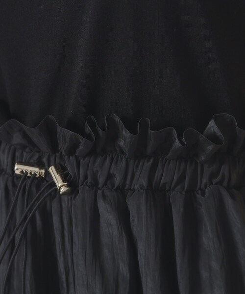 ITS'DEMO（イッツデモ）の「【ウエストゴム／洗濯機OK】異素材コンビワンピース（ワンピース・レディース・オフホワイト/ブラウン系/ブラック・00）」の22枚目の写真