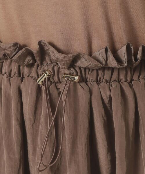 ITS'DEMO（イッツデモ）の「【ウエストゴム／洗濯機OK】異素材コンビワンピース（ワンピース・レディース・オフホワイト/ブラウン系/ブラック・00）」の16枚目の写真