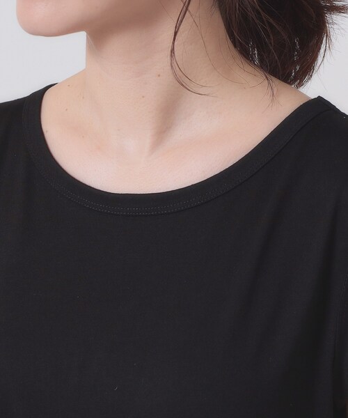 ITS'DEMO（イッツデモ）の「【ウエストゴム／洗濯機OK】異素材コンビワンピース（ワンピース・レディース・オフホワイト/ブラウン系/ブラック・00）」の6枚目の写真