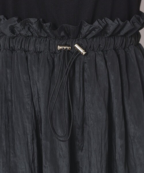 ITS'DEMO（イッツデモ）の「【ウエストゴム／洗濯機OK】異素材コンビワンピース（ワンピース・レディース・オフホワイト/ブラウン系/ブラック・00）」の9枚目の写真