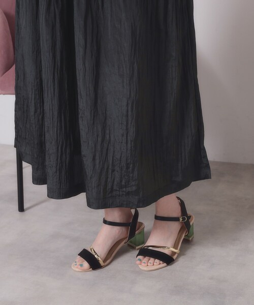 ITS'DEMO（イッツデモ）の「【ウエストゴム／洗濯機OK】異素材コンビワンピース（ワンピース・レディース・オフホワイト/ブラウン系/ブラック・00）」の10枚目の写真