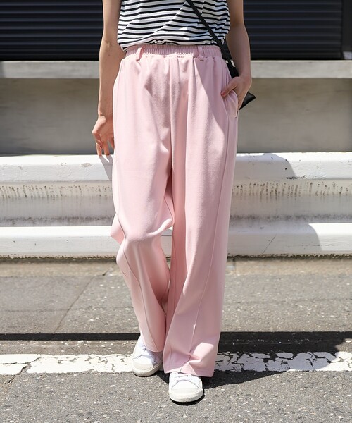 FREAK'S STORE（フリークスストア）の「<接触冷感> サマー ボンディング カーブワイドパンツ/イージーパンツ/スウェットパンツ（その他パンツ・レディース・ブラック/ピンク/ライトグレー・SMALL/MEDIUM）」の3枚目の写真