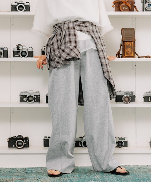 FREAK'S STORE（フリークスストア）の「<接触冷感> サマー ボンディング カーブワイドパンツ/イージーパンツ/スウェットパンツ（その他パンツ・レディース・ブラック/ピンク/ライトグレー・SMALL/MEDIUM）」の8枚目の写真