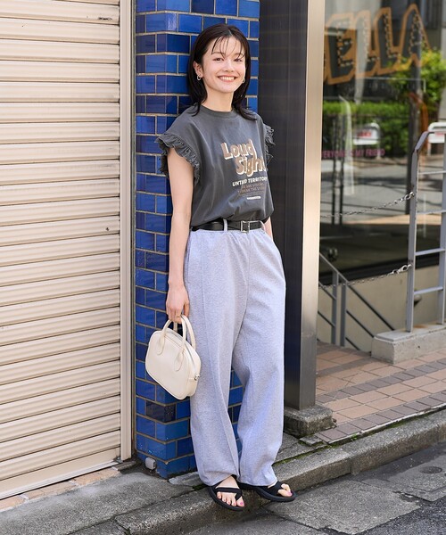 FREAK'S STORE（フリークスストア）の「<接触冷感> サマー ボンディング カーブワイドパンツ/イージーパンツ/スウェットパンツ（その他パンツ・レディース・ブラック/ピンク/ライトグレー・SMALL/MEDIUM）」の10枚目の写真