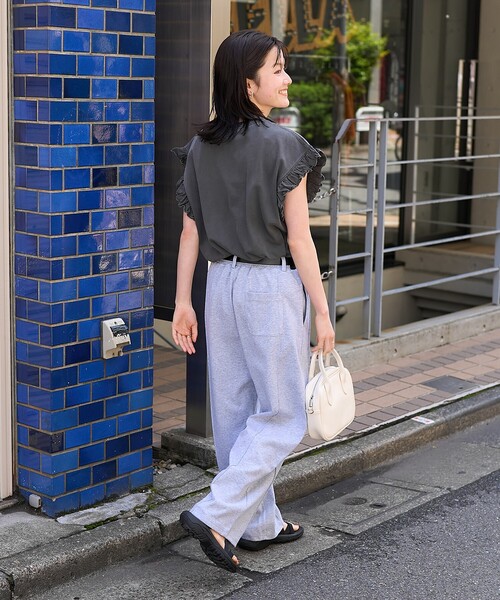 FREAK'S STORE（フリークスストア）の「<接触冷感> サマー ボンディング カーブワイドパンツ/イージーパンツ/スウェットパンツ（その他パンツ・レディース・ブラック/ピンク/ライトグレー・SMALL/MEDIUM）」の12枚目の写真