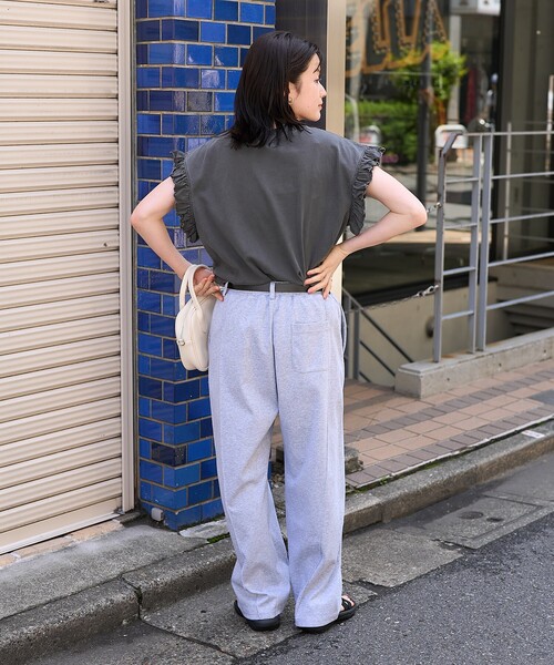 FREAK'S STORE（フリークスストア）の「<接触冷感> サマー ボンディング カーブワイドパンツ/イージーパンツ/スウェットパンツ（その他パンツ・レディース・ブラック/ピンク/ライトグレー・SMALL/MEDIUM）」の13枚目の写真