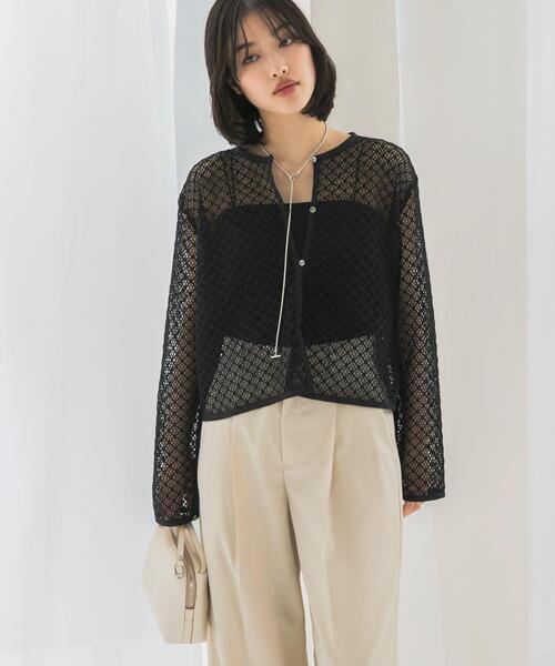 URBAN RESEARCH ROSSO WOMEN(アーバンリサーチ ロッソ)の「メッシュレーストップス(その他トップス・レディース・ブラック/オフホワイト・FREE)」の11枚目の写真