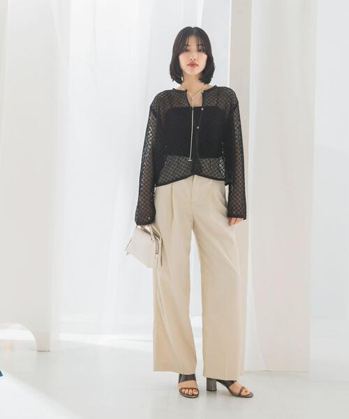 URBAN RESEARCH ROSSO WOMEN(アーバンリサーチ ロッソ)の「メッシュレーストップス(その他トップス・レディース・ブラック/オフホワイト・FREE)」の15枚目の写真