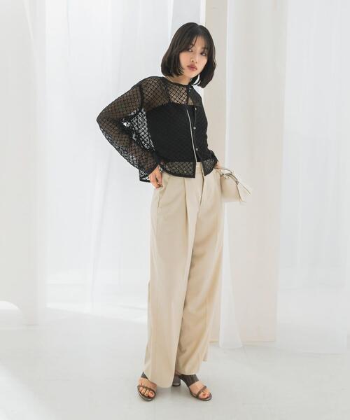 URBAN RESEARCH ROSSO WOMEN(アーバンリサーチ ロッソ)の「メッシュレーストップス(その他トップス・レディース・ブラック/オフホワイト・FREE)」の16枚目の写真