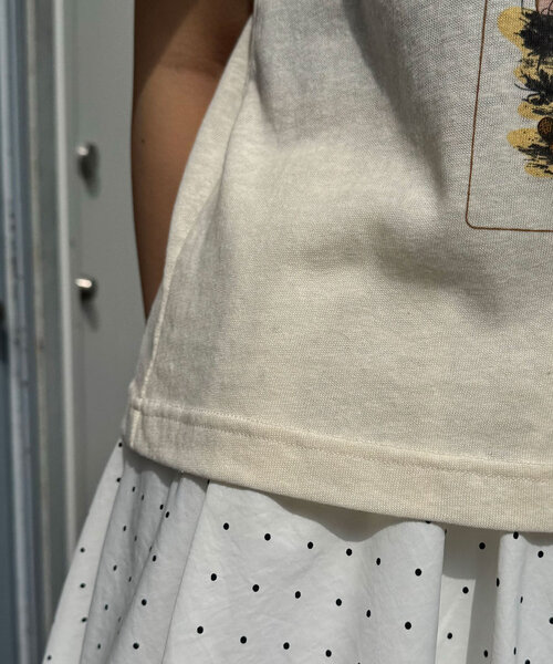 CIAOPANIC（チャオパニック）の「ヴィンテージライクスラブTee（Tシャツ/カットソー・レディース・オレンジ/アイボリー/チャコールグレー・ONE SIZE）」の11枚目の写真