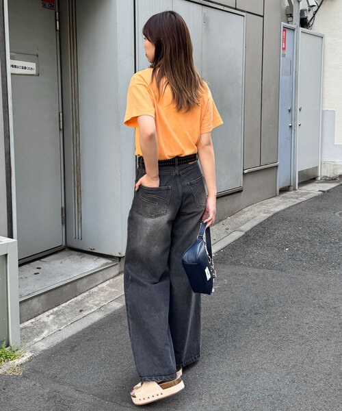 CIAOPANIC（チャオパニック）の「ヴィンテージライクスラブTee（Tシャツ/カットソー・レディース・オレンジ/アイボリー/チャコールグレー・ONE SIZE）」の22枚目の写真