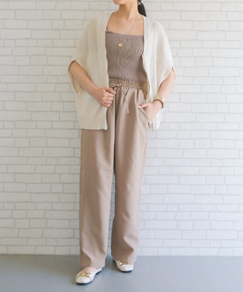 aquagarage(アクアガレージ)の「リネンタッチイージーパンツ(その他パンツ・レディース・ブラック/ナチュラル/チャコール/モカ・M)」の7枚目の写真