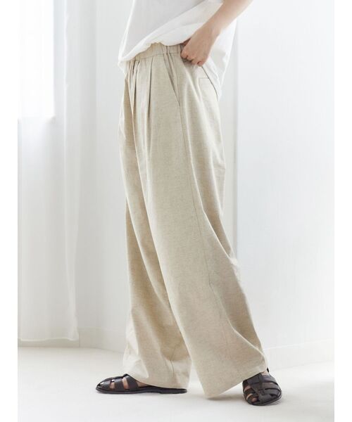 Ungrid（アングリッド）の「リネン混カーブラフパンツ（その他パンツ・レディース・ブラック/ベージュ・FREE）」の4枚目の写真