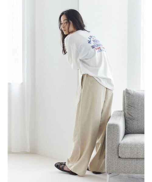 Ungrid（アングリッド）の「リネン混カーブラフパンツ（その他パンツ・レディース・ブラック/ベージュ・FREE）」の6枚目の写真