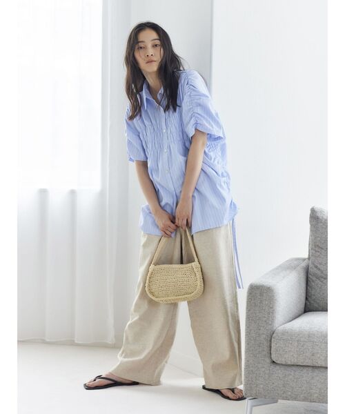 Ungrid（アングリッド）の「リネン混カーブラフパンツ（その他パンツ・レディース・ブラック/ベージュ・FREE）」の8枚目の写真