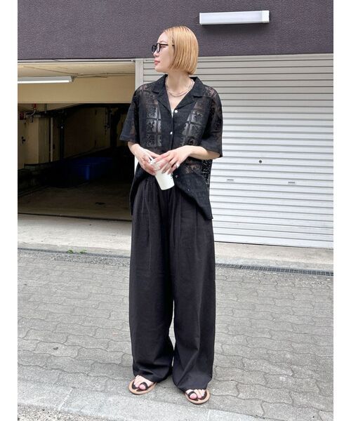 Ungrid（アングリッド）の「リネン混カーブラフパンツ（その他パンツ・レディース・ブラック/ベージュ・FREE）」の9枚目の写真