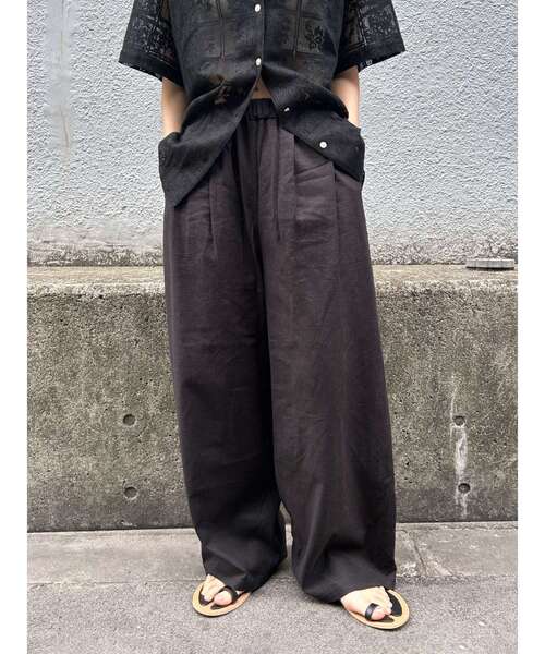 Ungrid（アングリッド）の「リネン混カーブラフパンツ（その他パンツ・レディース・ブラック/ベージュ・FREE）」の10枚目の写真