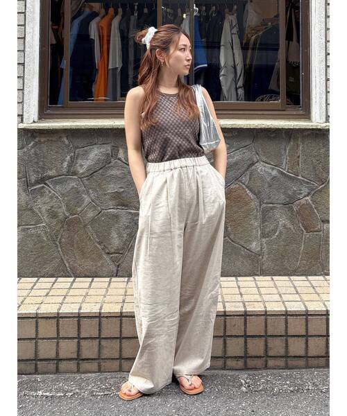 Ungrid（アングリッド）の「リネン混カーブラフパンツ（その他パンツ・レディース・ブラック/ベージュ・FREE）」の13枚目の写真