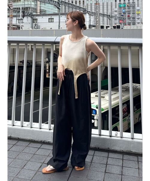 Ungrid（アングリッド）の「リネン混カーブラフパンツ（その他パンツ・レディース・ブラック/ベージュ・FREE）」の19枚目の写真