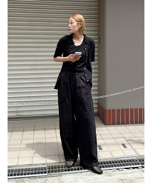 Ungrid（アングリッド）の「リネン混カーブラフパンツ（その他パンツ・レディース・ブラック/ベージュ・FREE）」の21枚目の写真