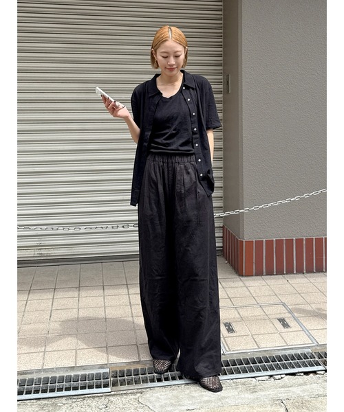 Ungrid（アングリッド）の「リネン混カーブラフパンツ（その他パンツ・レディース・ブラック/ベージュ・FREE）」の22枚目の写真