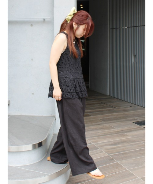 新品未使用 Ungrid リネンパンツ Ungrid パンツ リネン混カーブラフパンツ レディース : ZOZOTOWN