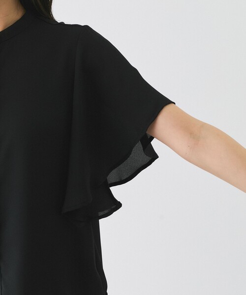 Jayro(ジャイロ)の「シフォンジョーゼット袖フリルブラウス(シャツ/ブラウス・レディース・ブラック系その他/ホワイト系その他2/オフホワイト/ブラック/サックスブルー/ホワイト系その他/ピンク系その他2・M)」の9枚目の写真