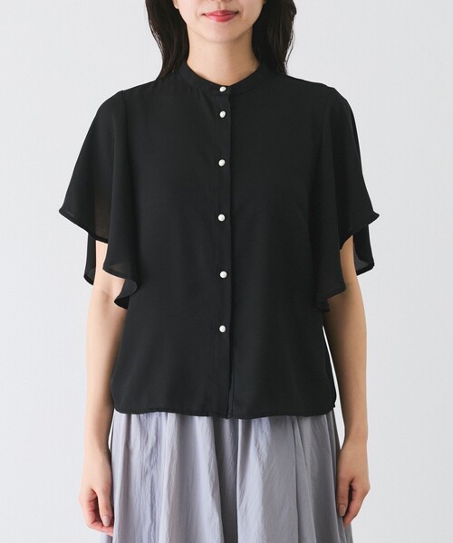 Jayro(ジャイロ)の「シフォンジョーゼット袖フリルブラウス(シャツ/ブラウス・レディース・ブラック系その他/ホワイト系その他2/オフホワイト/ブラック/サックスブルー/ホワイト系その他/ピンク系その他2・M)」の11枚目の写真